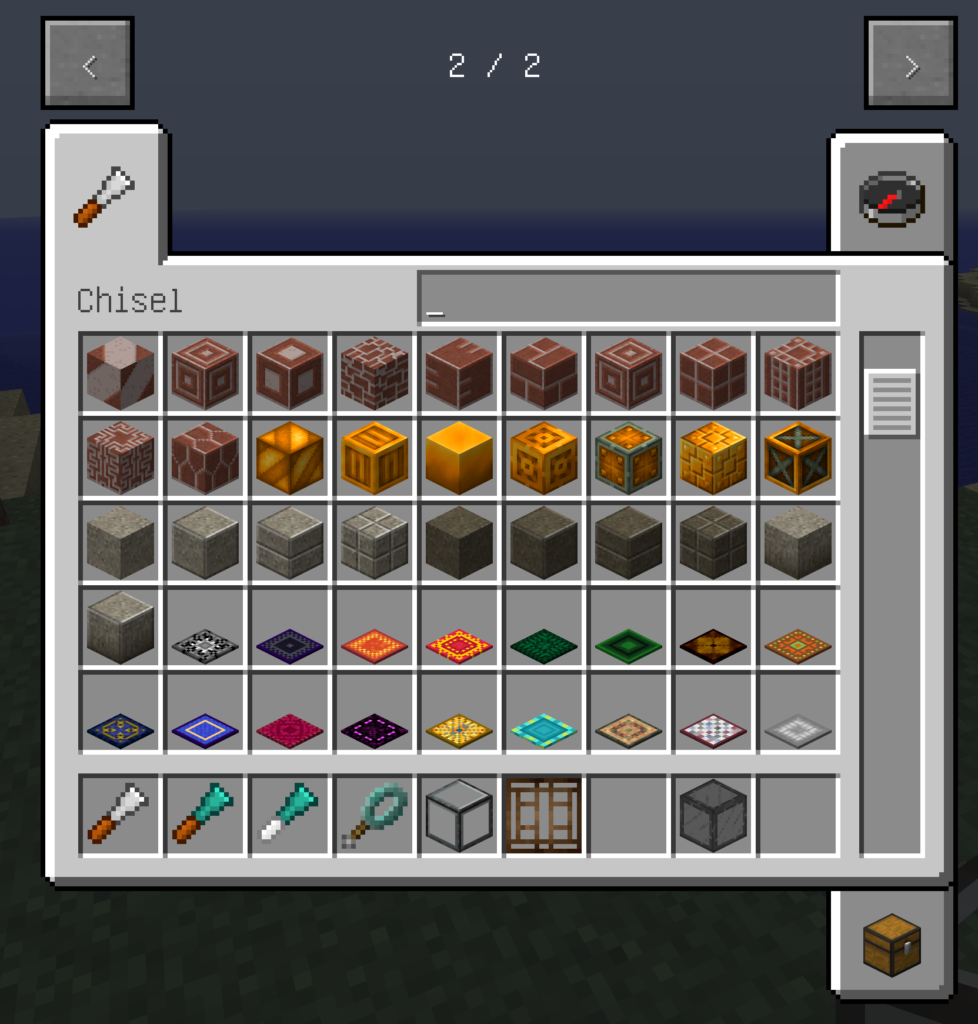 マイクラ攻略] さまざまなブロックを使って建築を楽しもう! Chisel MOD(1.12.2)の概要(使い方・遊び方)と導入方法 (インストール・ダウンロード・入れ方)[Minecraft Java版]│親子ではじめるマインクラフト